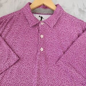 Anderson Ord Polo Shirt Mens Size Medium Golf Performance Purple Dash Print AO